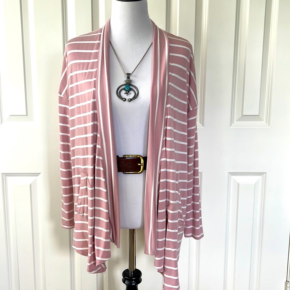 Market and Spruce striped cardigan with pockets